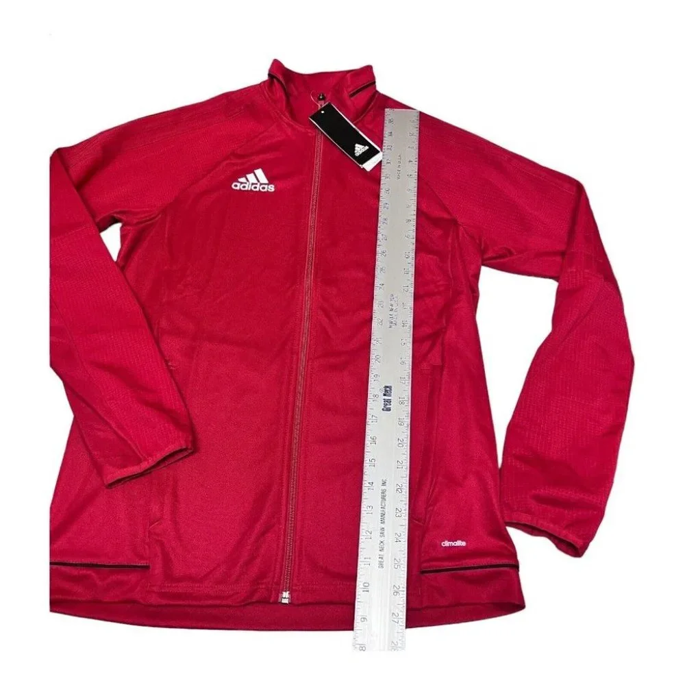 Adidas Trio 17 Full Zip Training‎ Jacket White Mock Neck BQ8196 Thumbhole